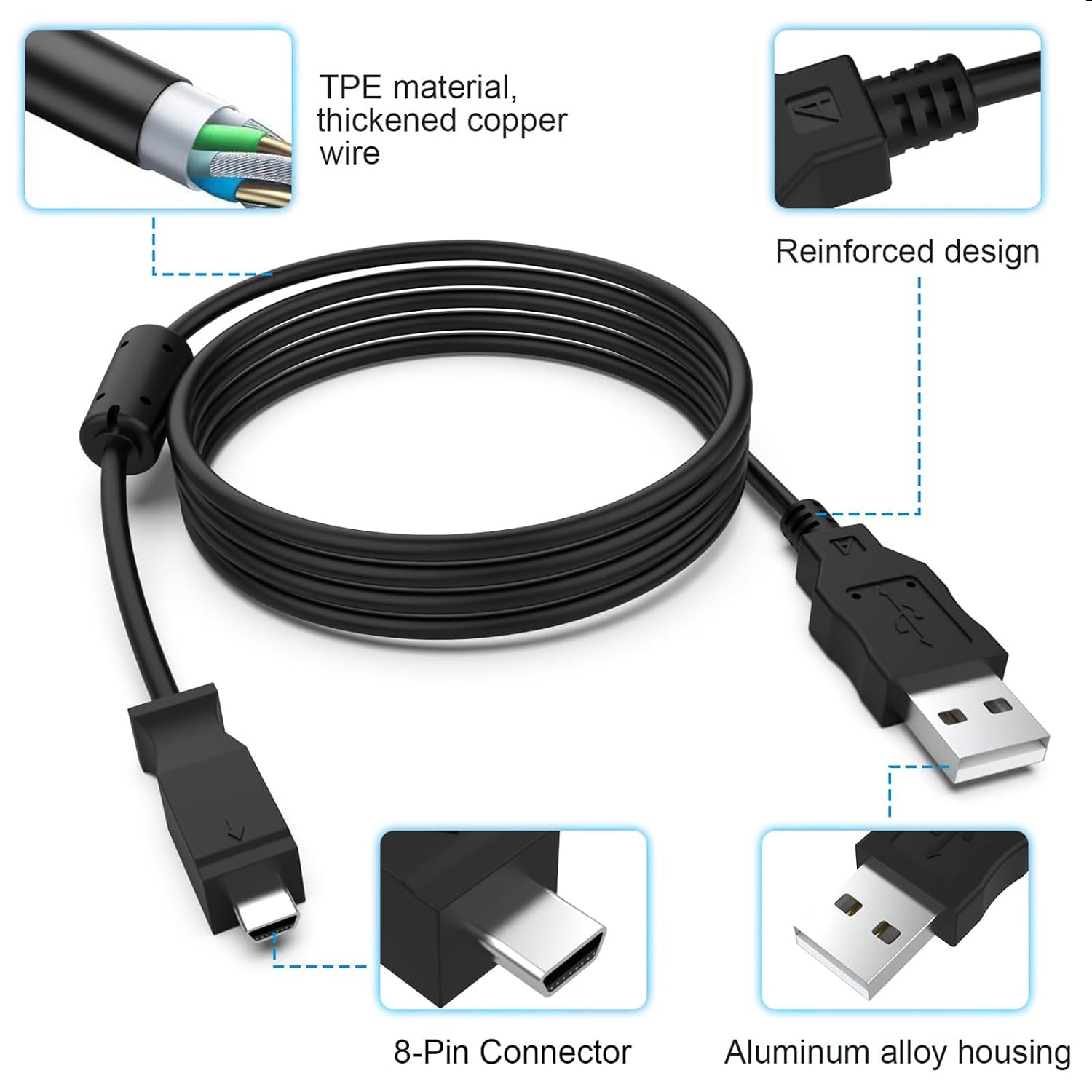 Replacement Easyshare Camera USB Data Sync Cable Cord Compatible with Kodak C813 C875 C913 M320 M340 M380 M381 C140 C180 C190 C315 C330 C340 C350 C513 V1003 V1073 Cameras, 5FT