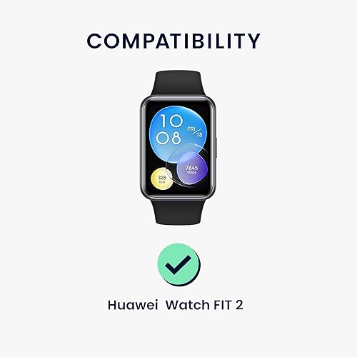 Miniatura 2 de kwmobile Protector de pantalla compatible con Huawei Watch Fit 2, 2 protectores de reloj inteligente antihuellas
