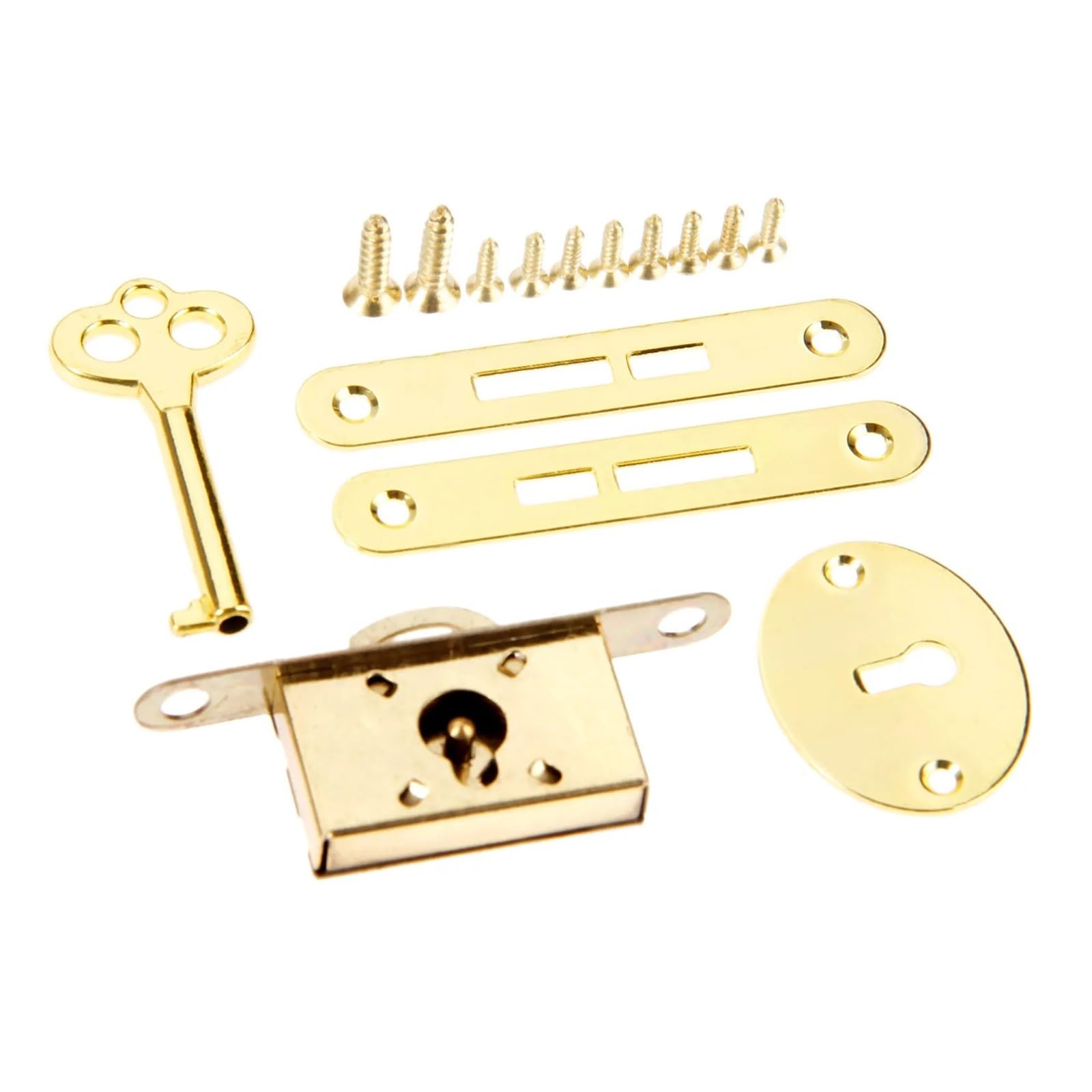 10pcs/2set Gold Classical Lock Zinc Alloy Divided Key Switch Drawer Wardrobe Cupboard Cabinet Antique Vintage Furniture Hardware for Cabinets