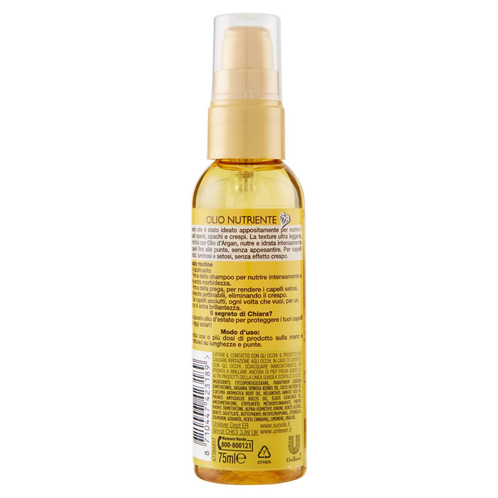 10x Sunsilk lekkie iskry + efekt odżywczy olej do włosów Spray i perwersyjnych - 10 butelek 75 ml