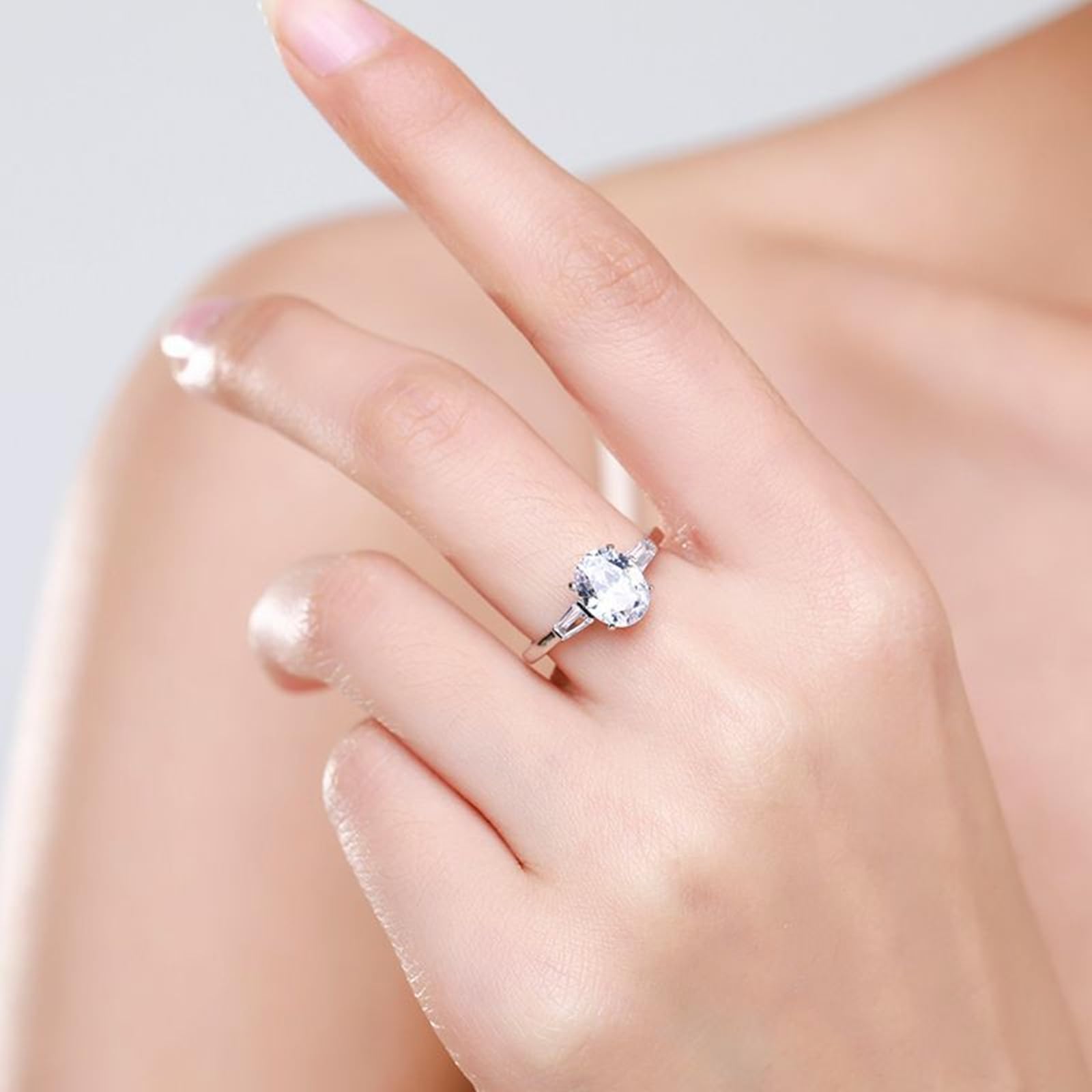 3 kamienie obrączki ślubne, pierścionki zaręczynowe dla kobiet z 2-karatowym moissanitem, złote pierścionki dla kobiet 18 K, rozmiar 47 (15,0)-65 (20,7)