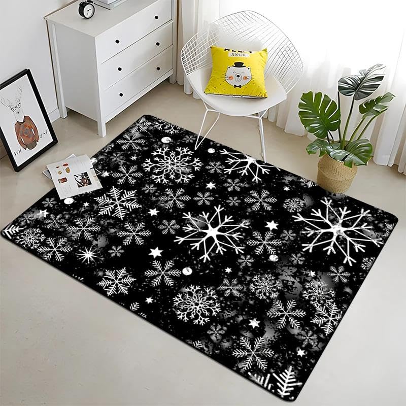 Tapis flocons de neige pour entrée et salon d'hiver, modèle grand couloir antidérapant