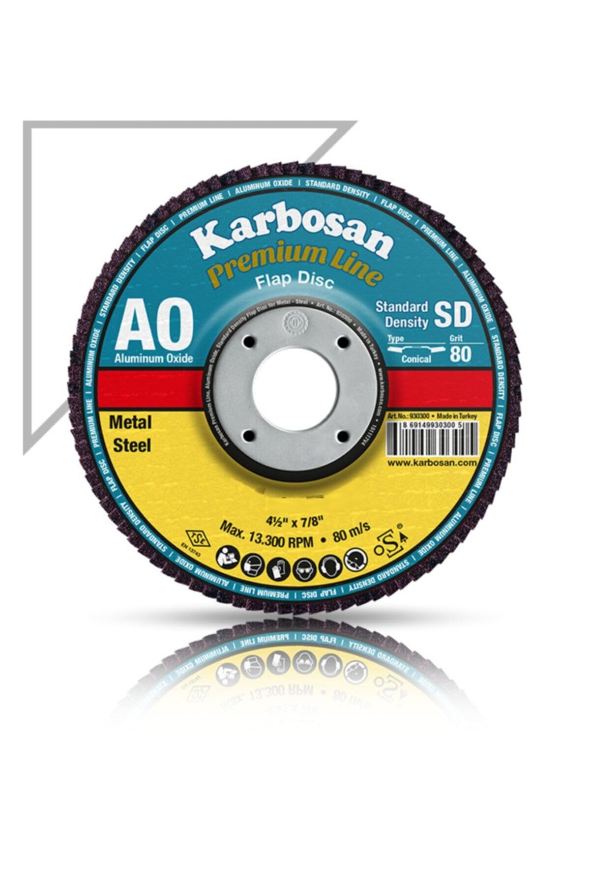 Karbosan Metal Zımpara Flap Disk - 115 X 40 Kum - 5 Adet