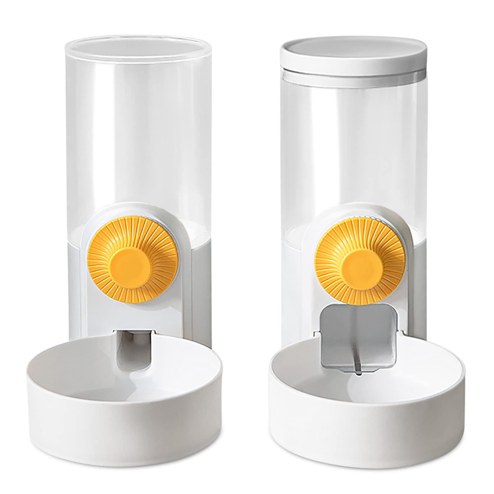 ALLSOPETS Colgando 2 en 1 Dispensador Automático de Comida y Agua Jaula Suspendida Comedero y Bebedero para Perros Gatos Animales Blanco