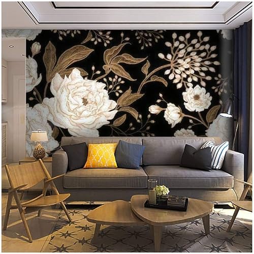 Miniatura 2 de Papel tapiz adhesivo, sin costuras, con estampado floral estilo escandinavo, decorativo, removible, despega y pega, mural para casa e interiores