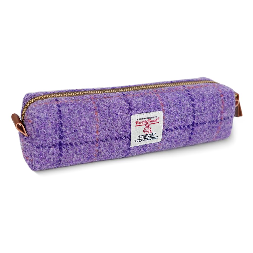 TAILORMAP Harris Tweed Pencil Case Pouch Large Capacity for Girls and Boys Simple Stationery Pouch - No.858
