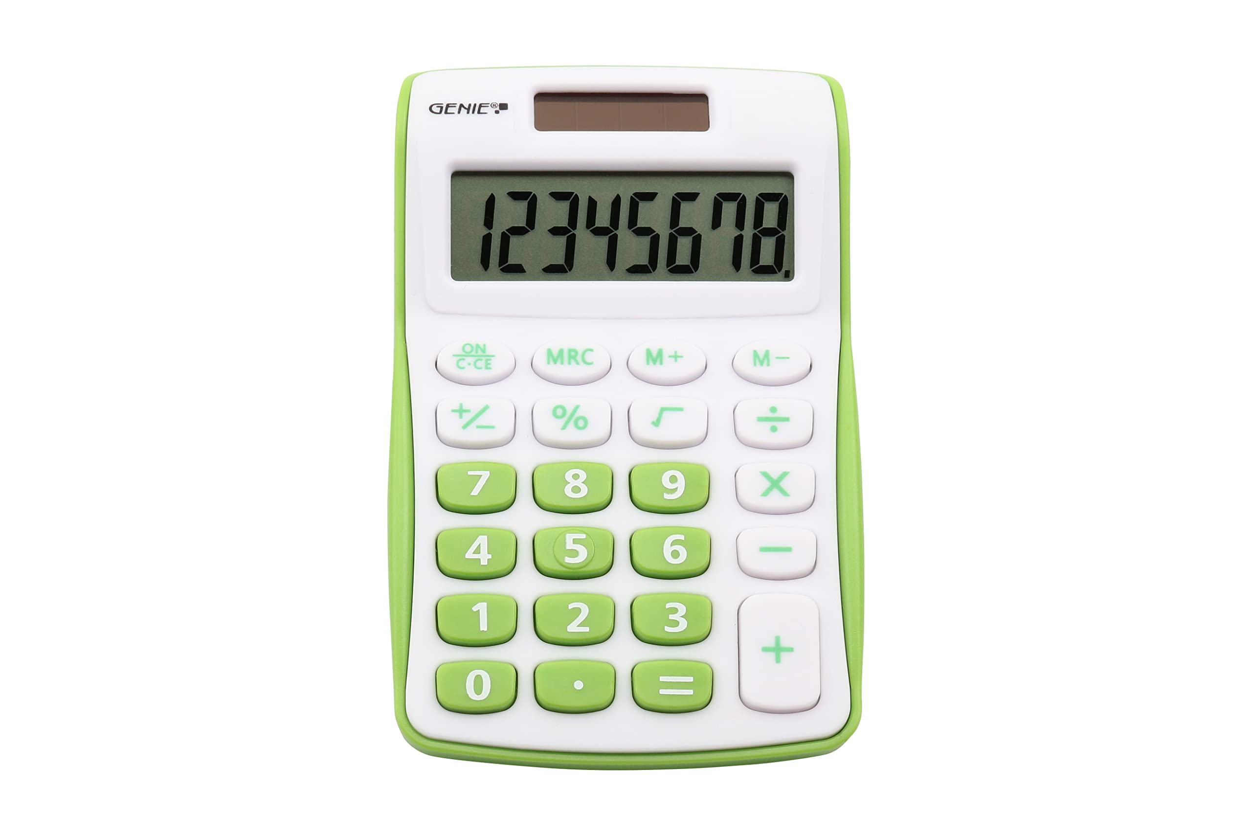 Genie 12496 Compact Pocket Calculator with 8 Digit Display - Green