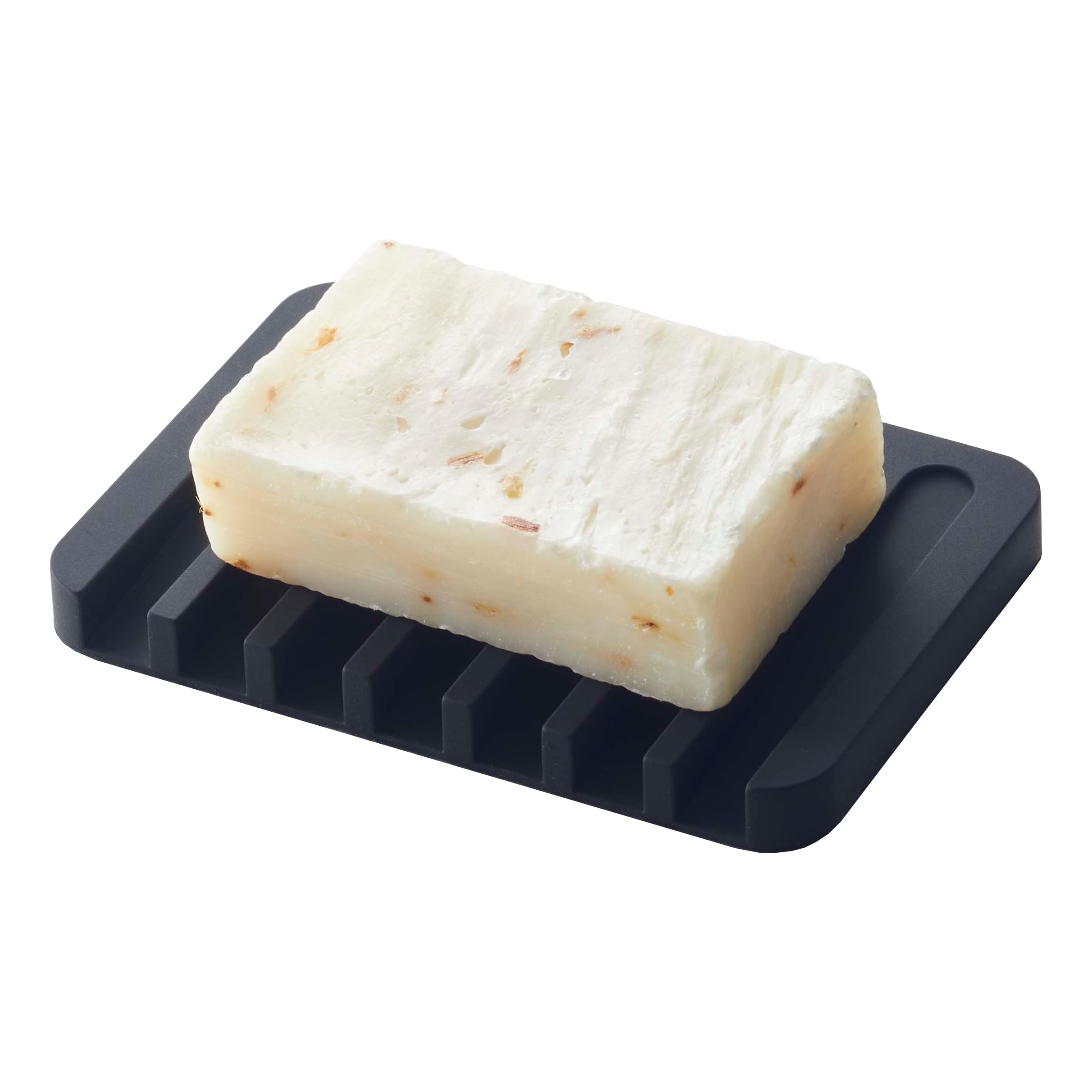 YAMAZAKIHome Soap Tray-Silicone Holder Dish for Sink, One Size, Black - 7398
