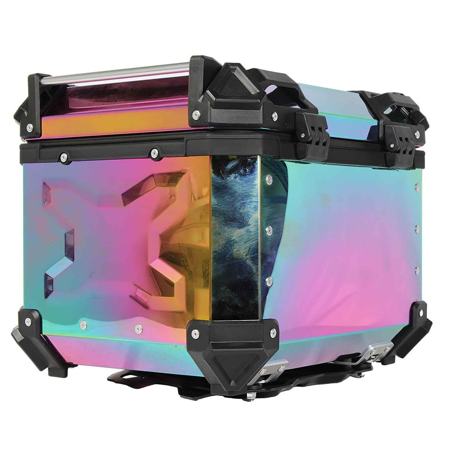 DFTDFYXY 45L Motorcycle Top Case Trunk Tail Box Universal Rear Luggage Storage Box Aluminum Waterproof Side Cases Panniers Left & Right Organizer Side Cases Panniers,Vibrant colours,B