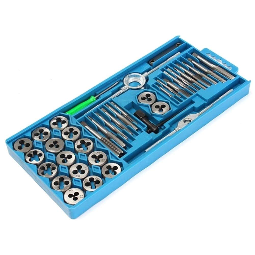 Juego de Llaves de Macho de roscar y terrajas métricas Pro M3-M12, Herramientas manuales de aleación de Metal, 40 Piezas