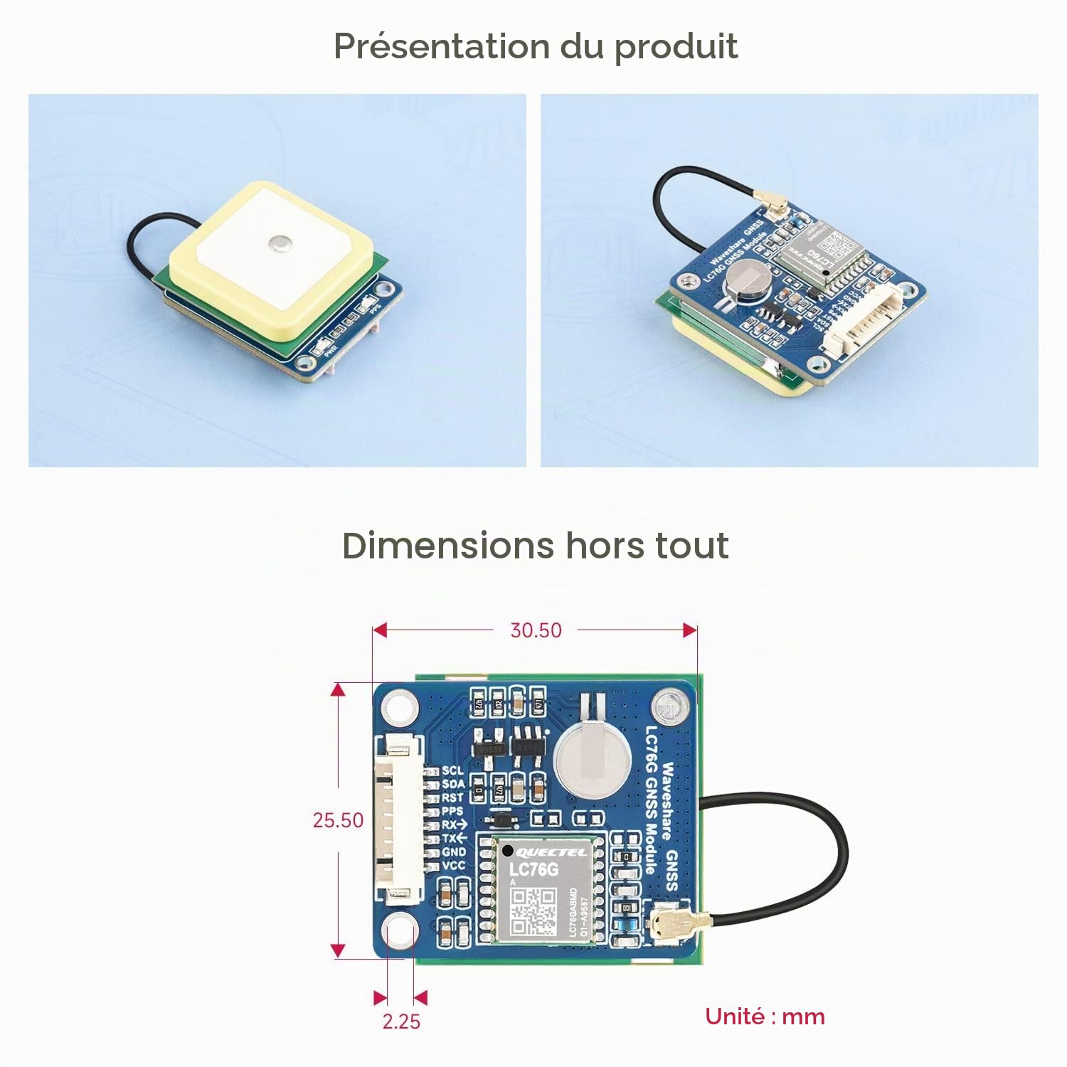 Waveshare LC76G Multi-GNSS Module Compatible with Raspberry PI, Supports GPS, BDS, GLONASS, Galileo, QZSS,Provides Multi-Platform Resources and Tutorials for Secondary Development and Integration