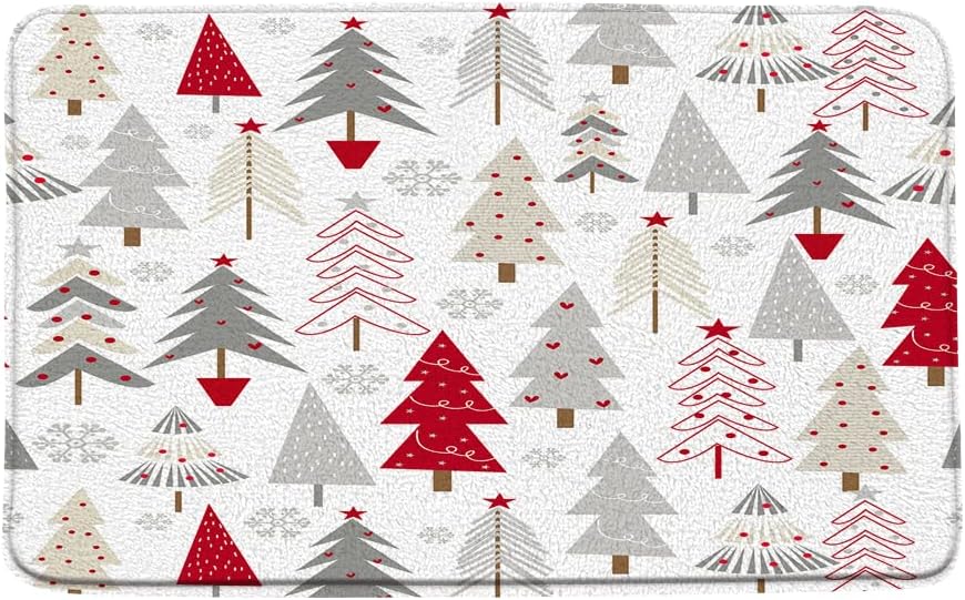 GCTNBJL Christmas Tree Bath Mat Merry Christmas Coloful