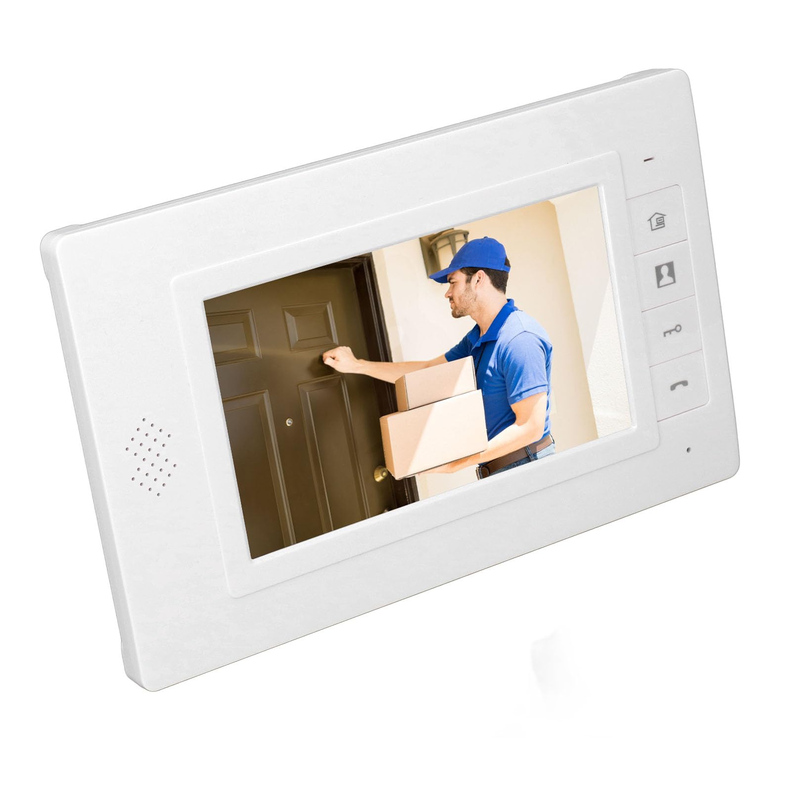 7-calowy kolorowy wideodomofon LCD do budynków biurowych — 4-przewodowy przewodowy wideodomofon z dzwonkiem do drzwi z kamerą HD, kątem widzenia 120 stopni, 6 diodami LED na