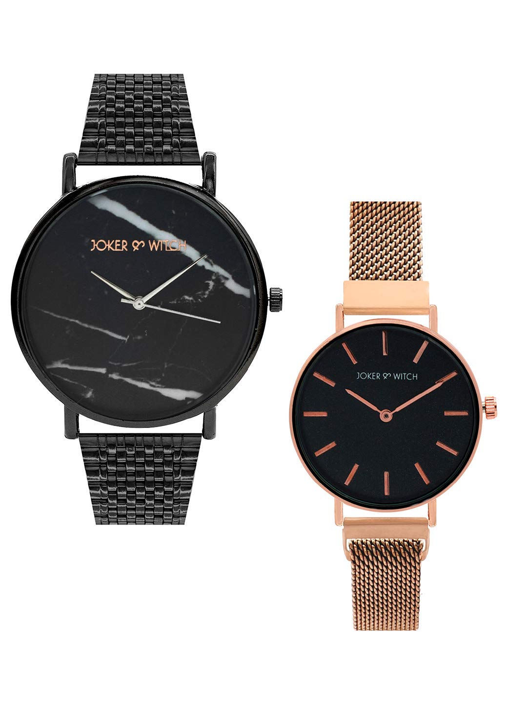 Joker & Witch Stainless Steel Jonathan And Nancy Wheeler Couple Analogue Watches, Black Dial, Rose Gold Band (B08T66X2QT) Amazon Price History, Amazon Price Tracker