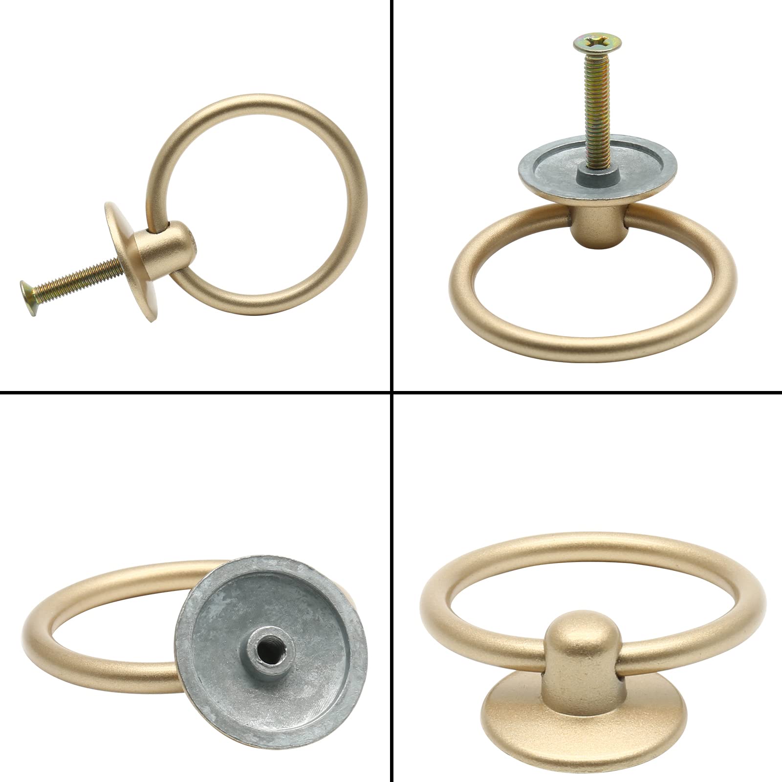green emerald velvet dress Brushed Brass Ring Pulls Round 4