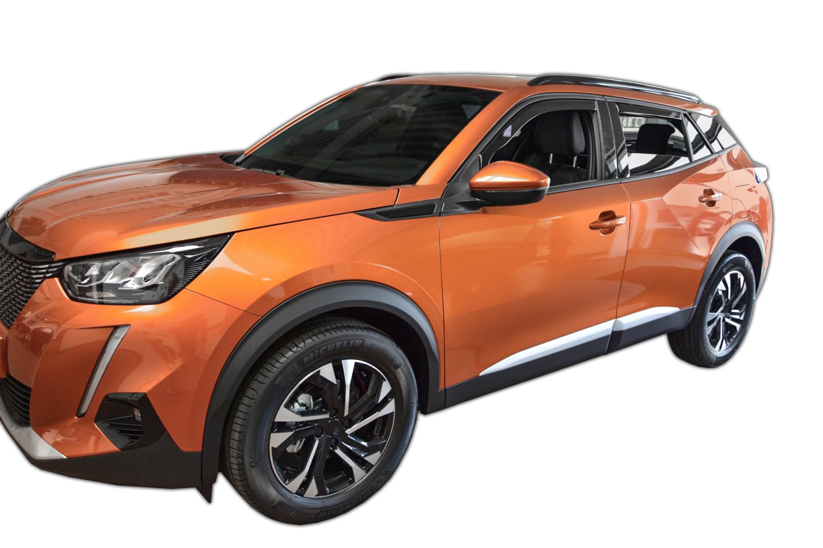 J&J AUTOMOTIVE GD Déflecteurs d'air et de Vent pour Peugeot 2008 Depuis 2020 4pcs, Teintés, Avant et Arrière, Aérodynamique