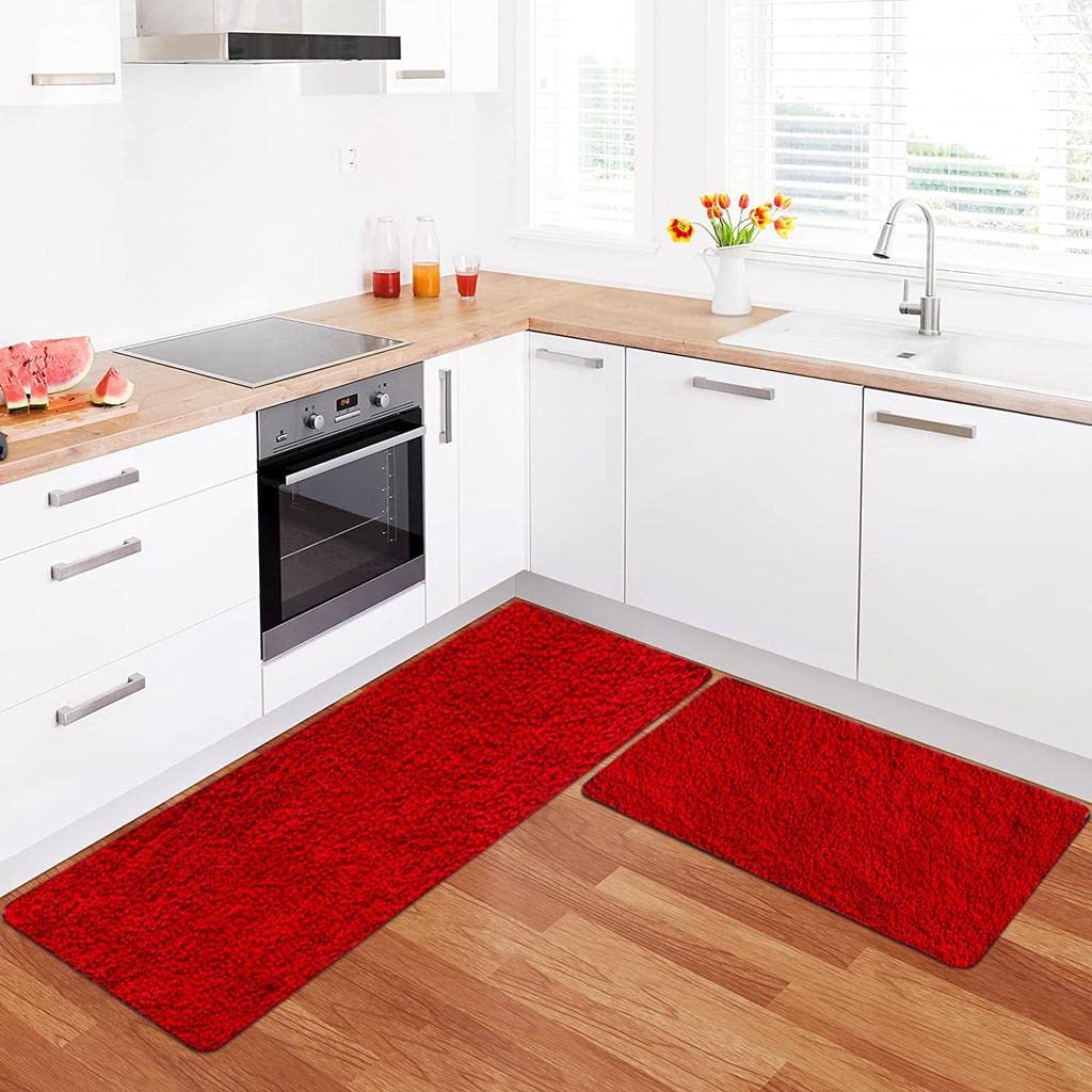 MODERN FAB Soft Kitchen Mat and Runner with Anti Skid Backing,Colour Red (40 x 60 & 40 x 120 cm) Set of 2 (B09SGN4W85) Amazon Price History, Amazon Price Tracker