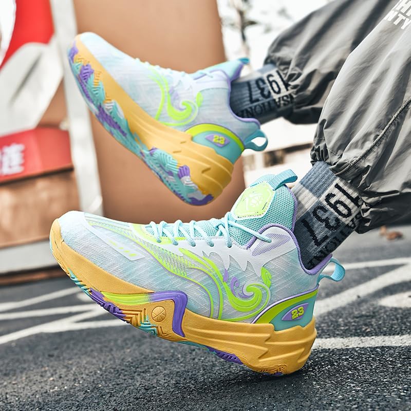 Womens Mens Basketball Shoes Breathable Colorful Volleyball Sneakers with Mesh Uppe... - Image 3