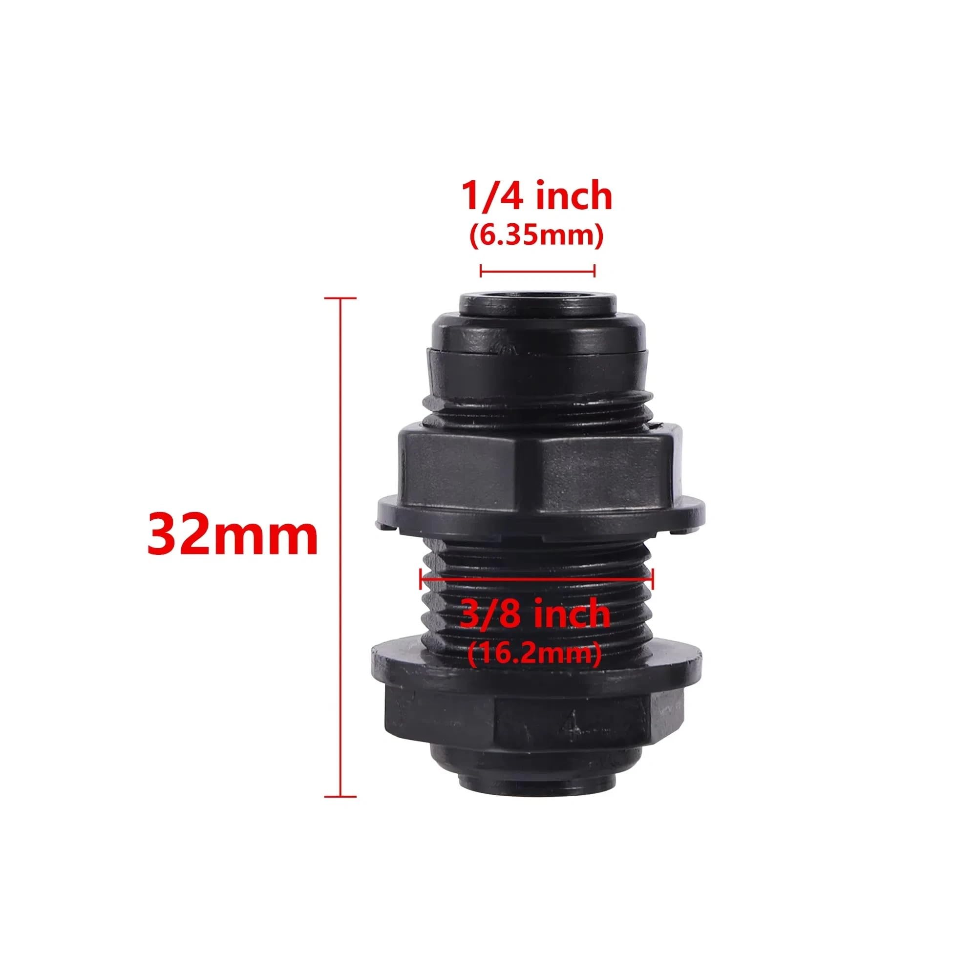 Złącze Qinlu 1/10.2 cm 6,35 mm złącze grodziowe trójnik łokieć akwarium szybkie sprzęgło system wodny plastikowe złączki rurowe, trwałość (11)