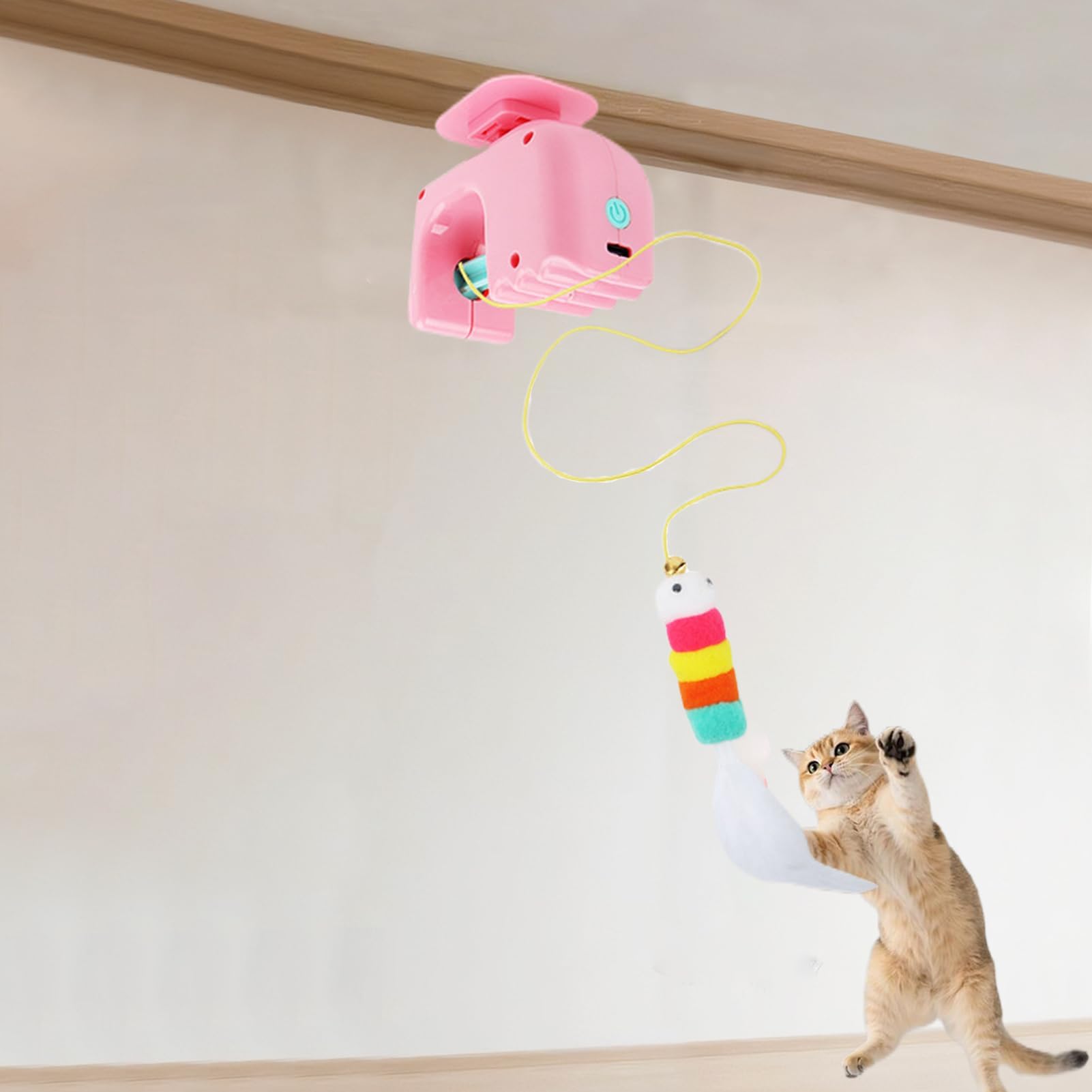 Juguetes para Gatos， Juguete Colgante de enriquecimiento Gatitos, for Ejercicio, Alivio del aburrimiento, Caza, simulación, Entrenamiento(Pink)