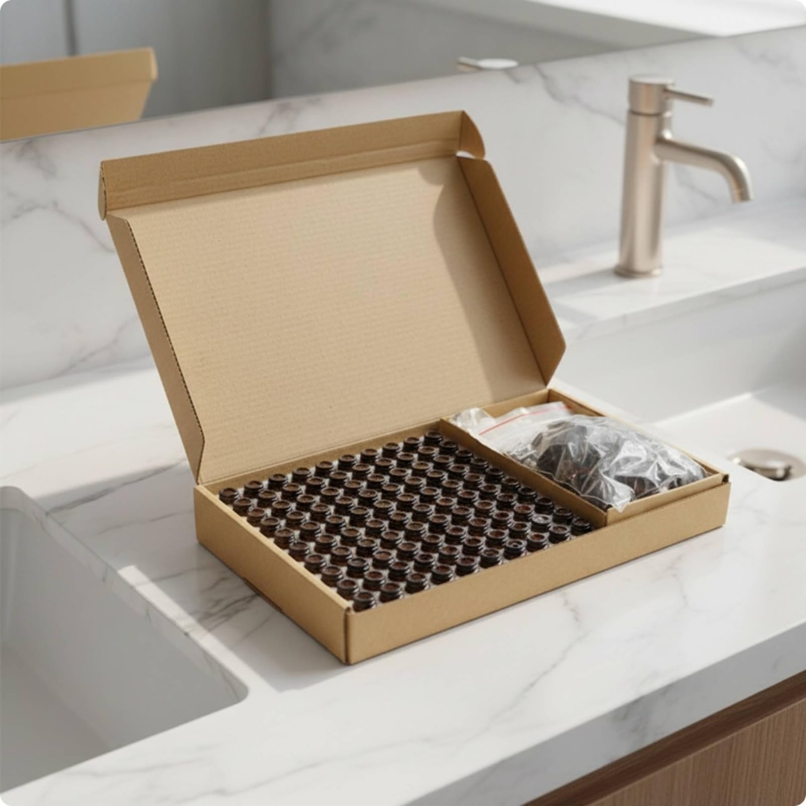 TISHITA 100 Pezzi Flaconcino in Vetro Vuoto Flaconcino Ricaricabile Flacone con Etichetta per Campionamento, 2ml, Bottiglia Color Ambra Con Tappo Dorato Liscio E Tappo Forato
