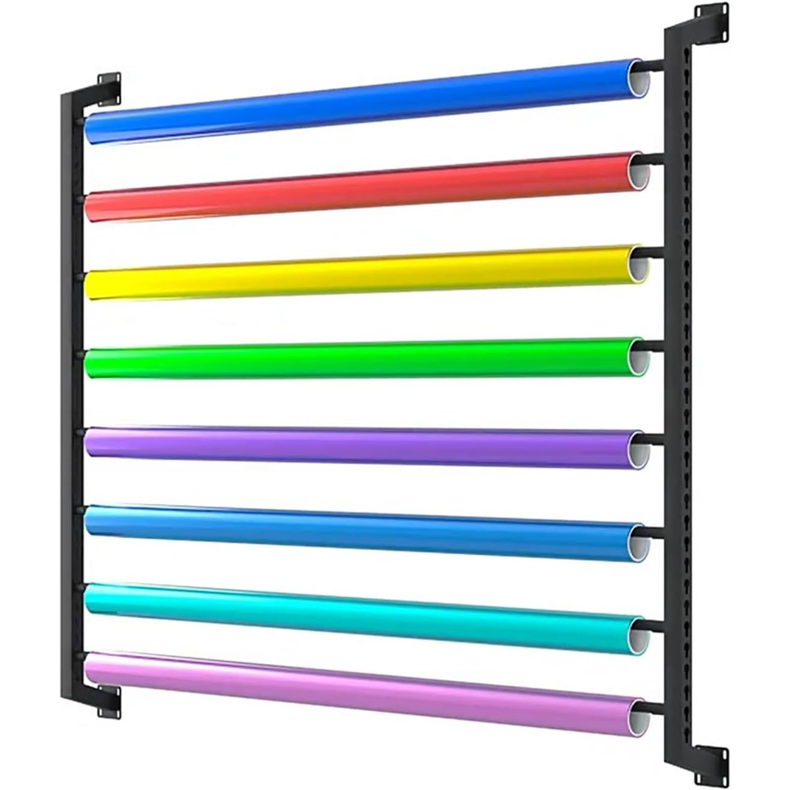 Porta Rotoli in Vinile a 8 Ripiani da Parete, smistatore Tessile Impermeabile per Lavaggio Auto, tovaglie, pellicole in PVC e pellicole per finestre - Espositore salvaspazio effici