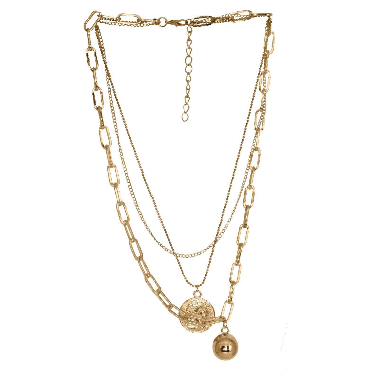 Joker & Witch Women Etta Gold Link Chain Layered Necklace (B0BPXDMMJ8) Amazon Price History, Amazon Price Tracker