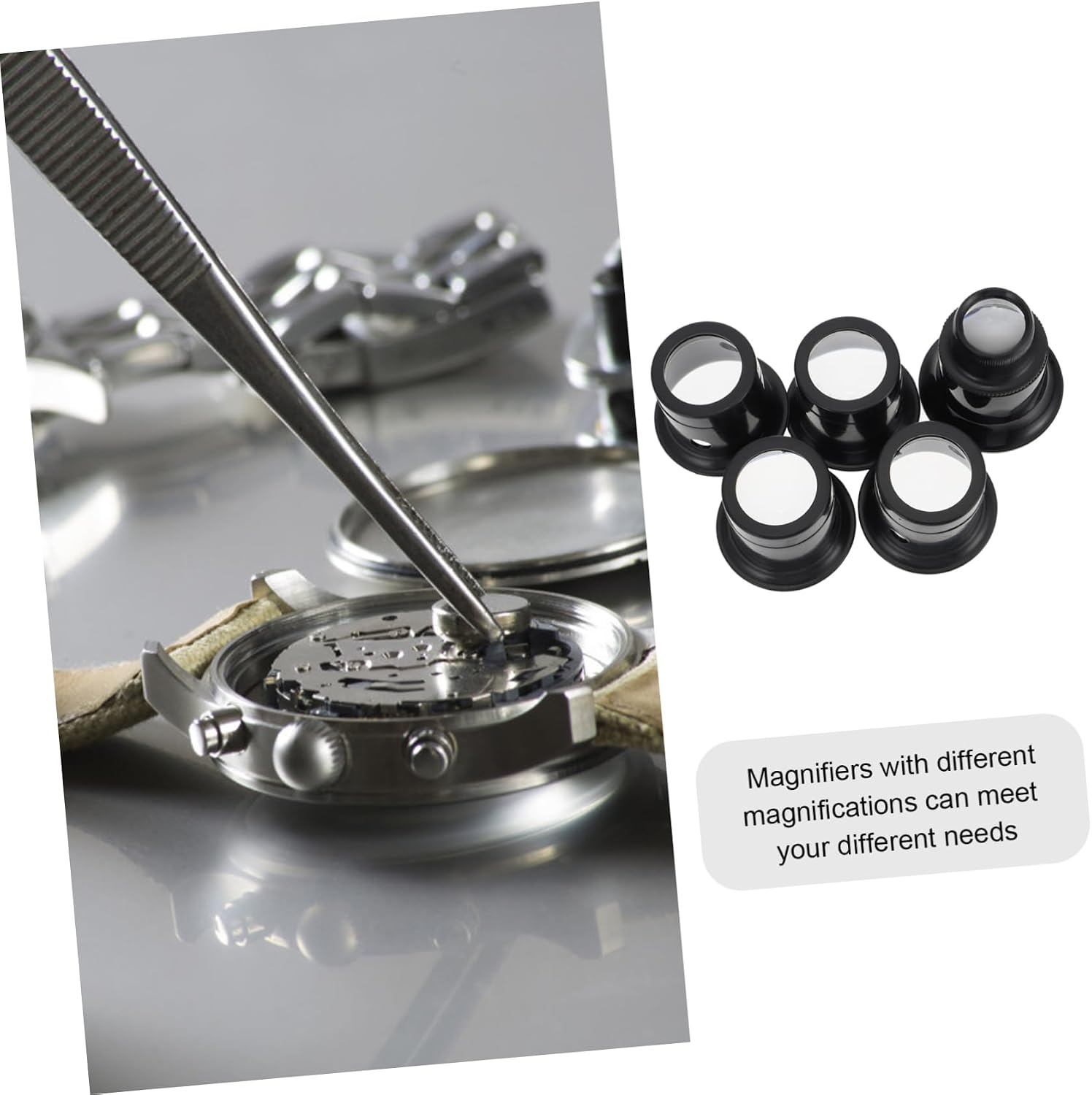 5pcs Watch Tools Watchmaker Magnifiers Magnification Loupes for Jewelry Making