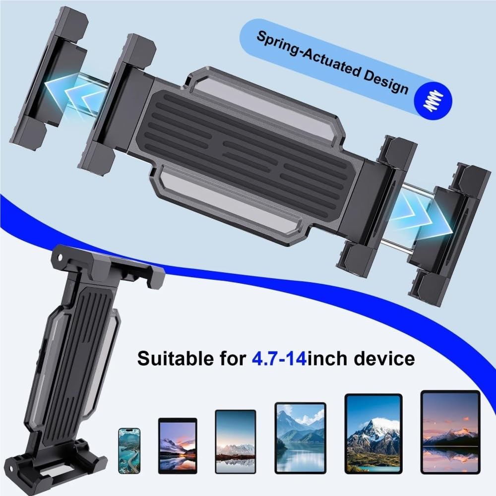 Support Universel pour Vélo Moto Tablette Monture Poussette Guidon Téléphone Extérieur De Conduite pour 4-13(Noir)