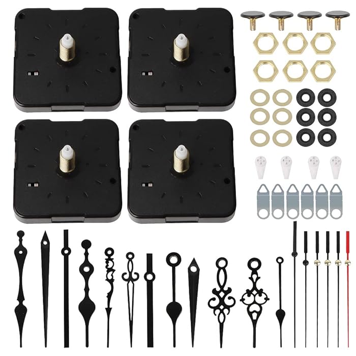 Buy 4 Pieces Clock Movement Mechanism Clock Hands High Torque Long Shaft Clock Movement