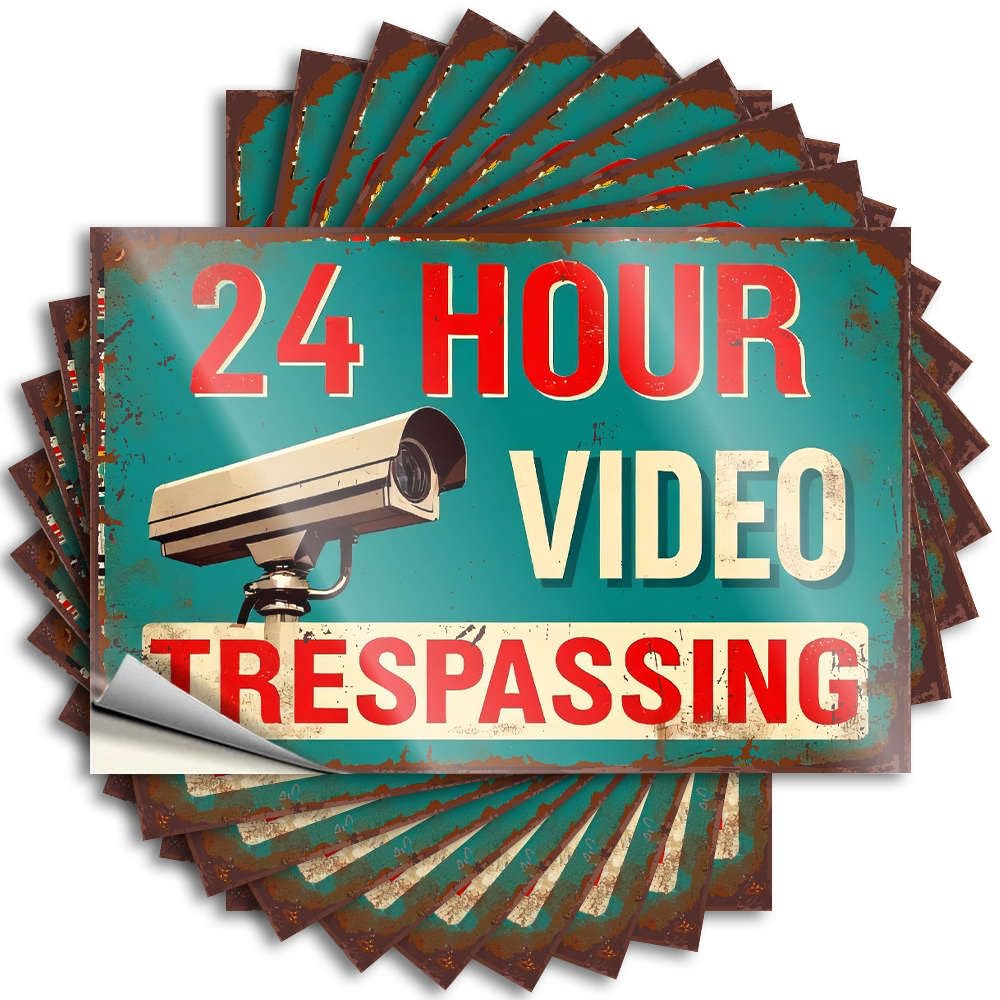 Coffee, Sticker Hat 24-Hour Video Surveillance. | Farmers Guys(12X18CM)