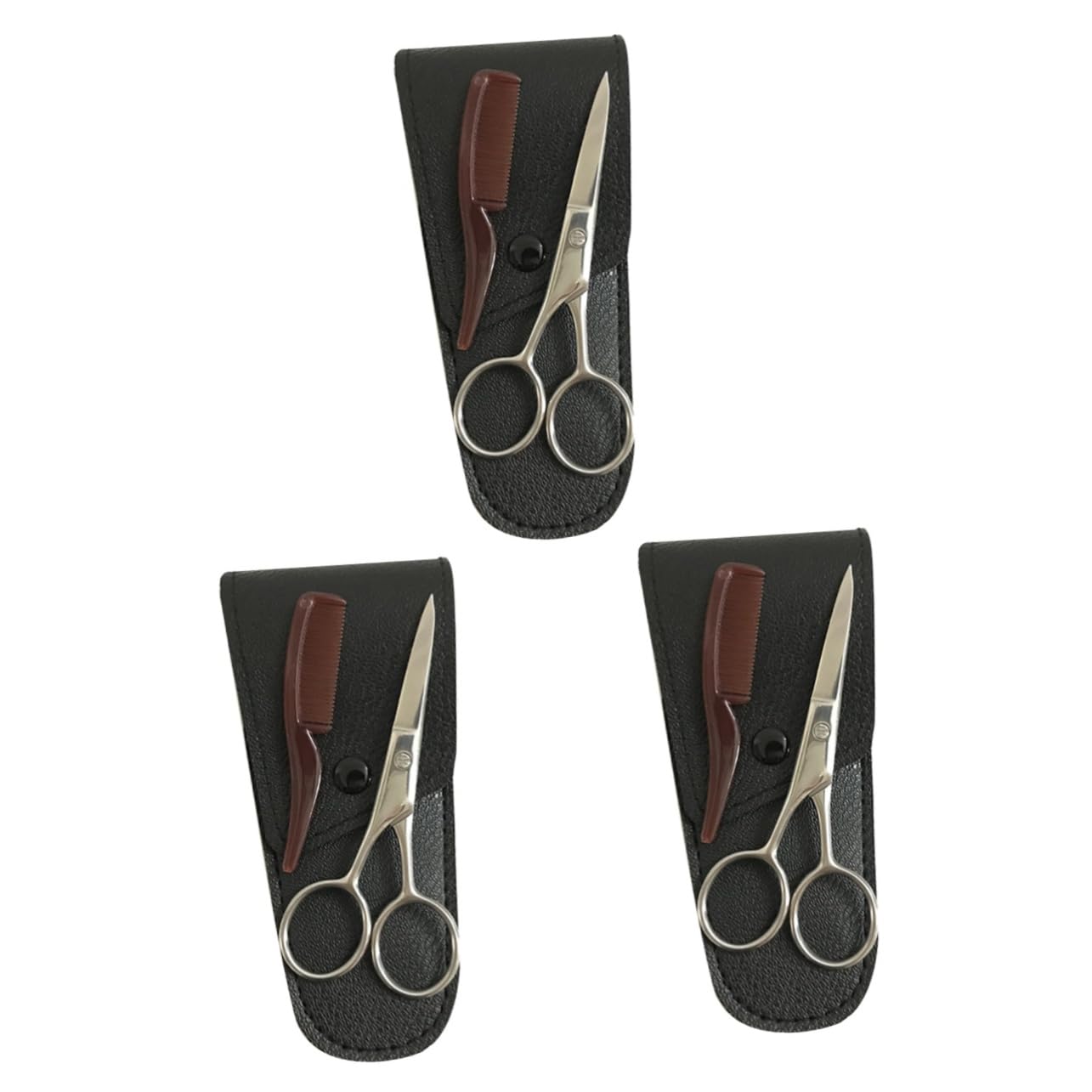 Housoutil 3 Sets Stainless Steel Eyebrow Kit Black Brow Scissors Scissors Kit for Men
