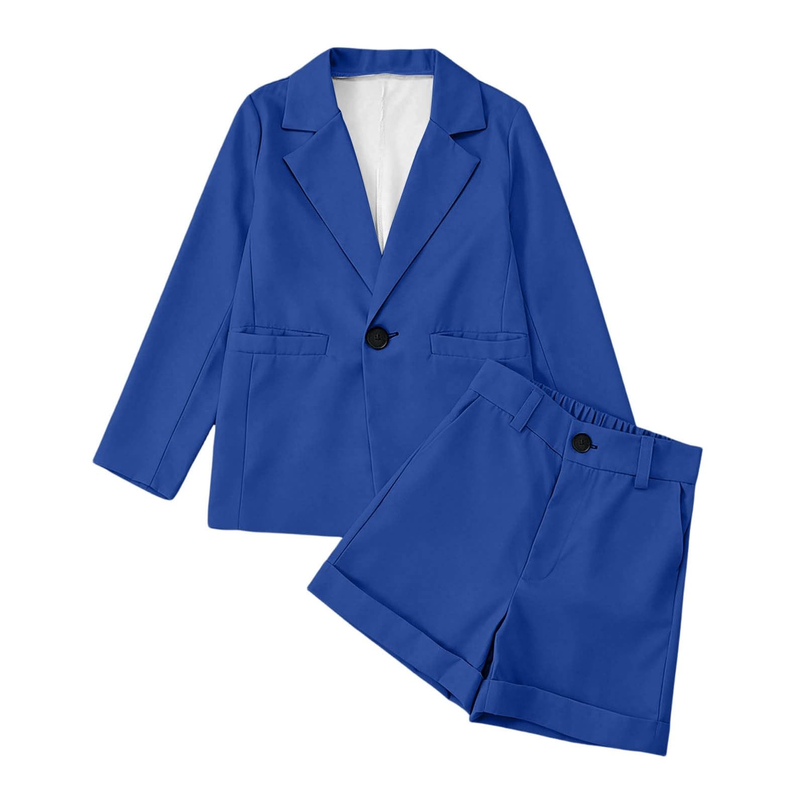 Mädchen formelles 2-teiliges Outfit Knopfleiste Langarm Oberteil elegant
