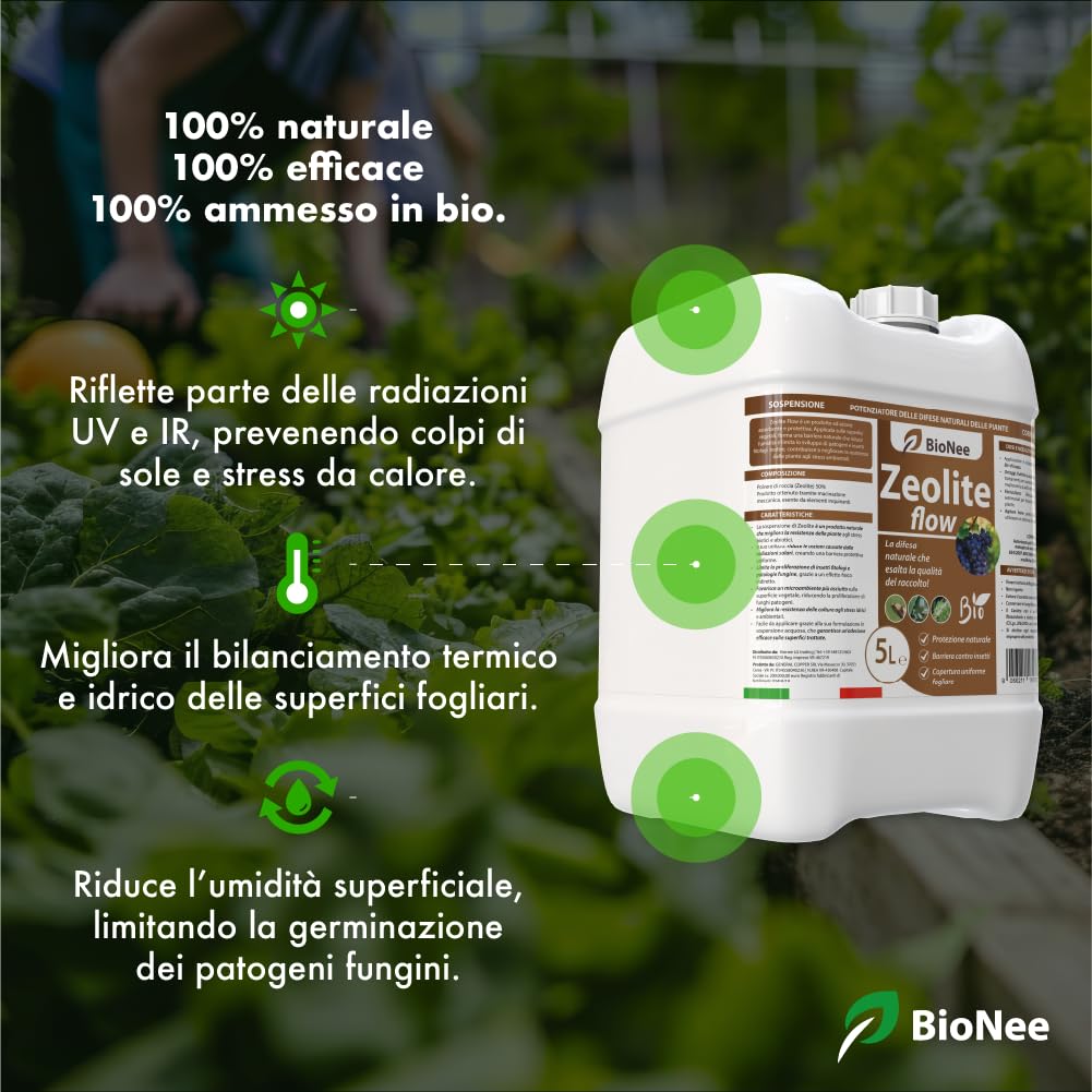Zeolite Flow in sospensione 5 L – Corroborante Naturale Antifungo e Insetti per Piante