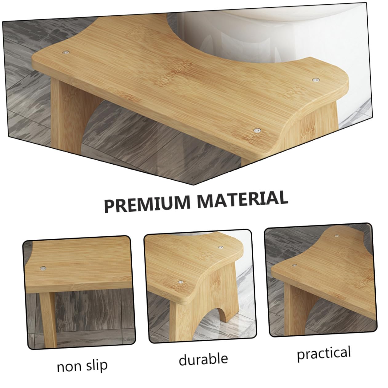 Sgabello per Wc Bambini Antiscivolo Piccolo Poggiapiedi Rialzato in Plastica Resistente Supporto Piede per Bagno e Cucina Uso Quotidiano