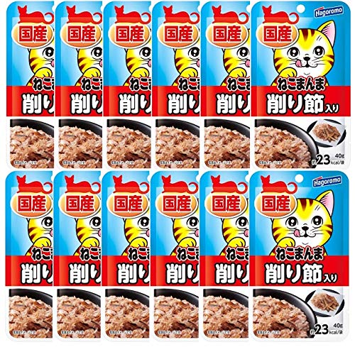 Amazon.co.jp: はごろも ねこまんま パウチ 削り節入り (国産) 40g×12