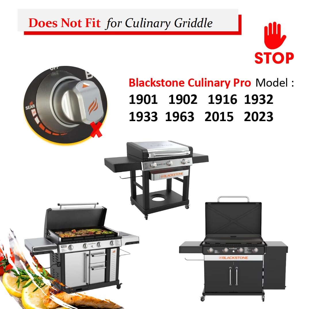 Blackstone Gasgrillknauf Ersatz, orangefarbener Steuerknopf, 4 Stück Zubehör