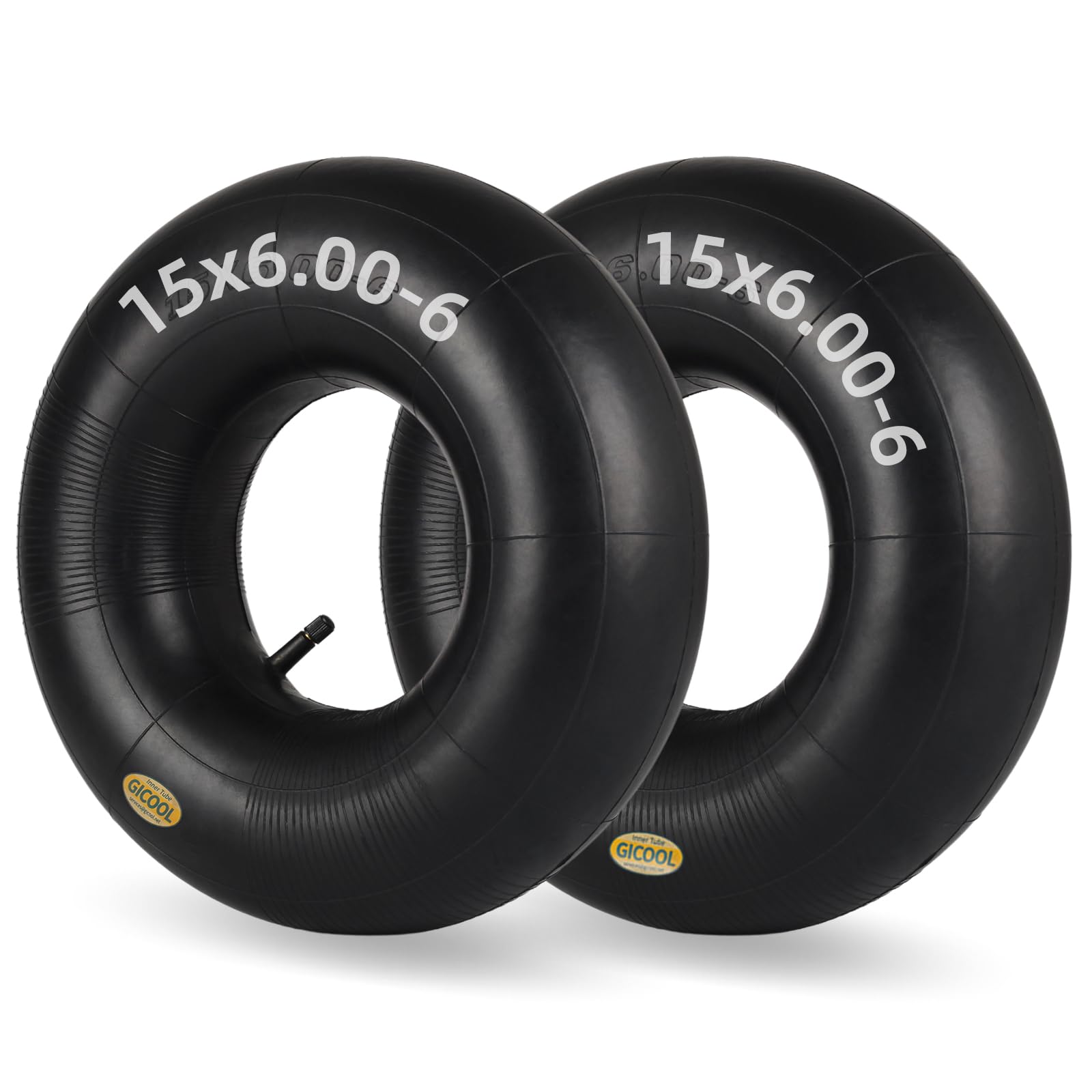 GICOOL 19x7-8 Inner Tube, 2 Pack with TR-13 Valve Stem, Heavy Duty, for Mower Tractor Golf Cart Garden Trailer