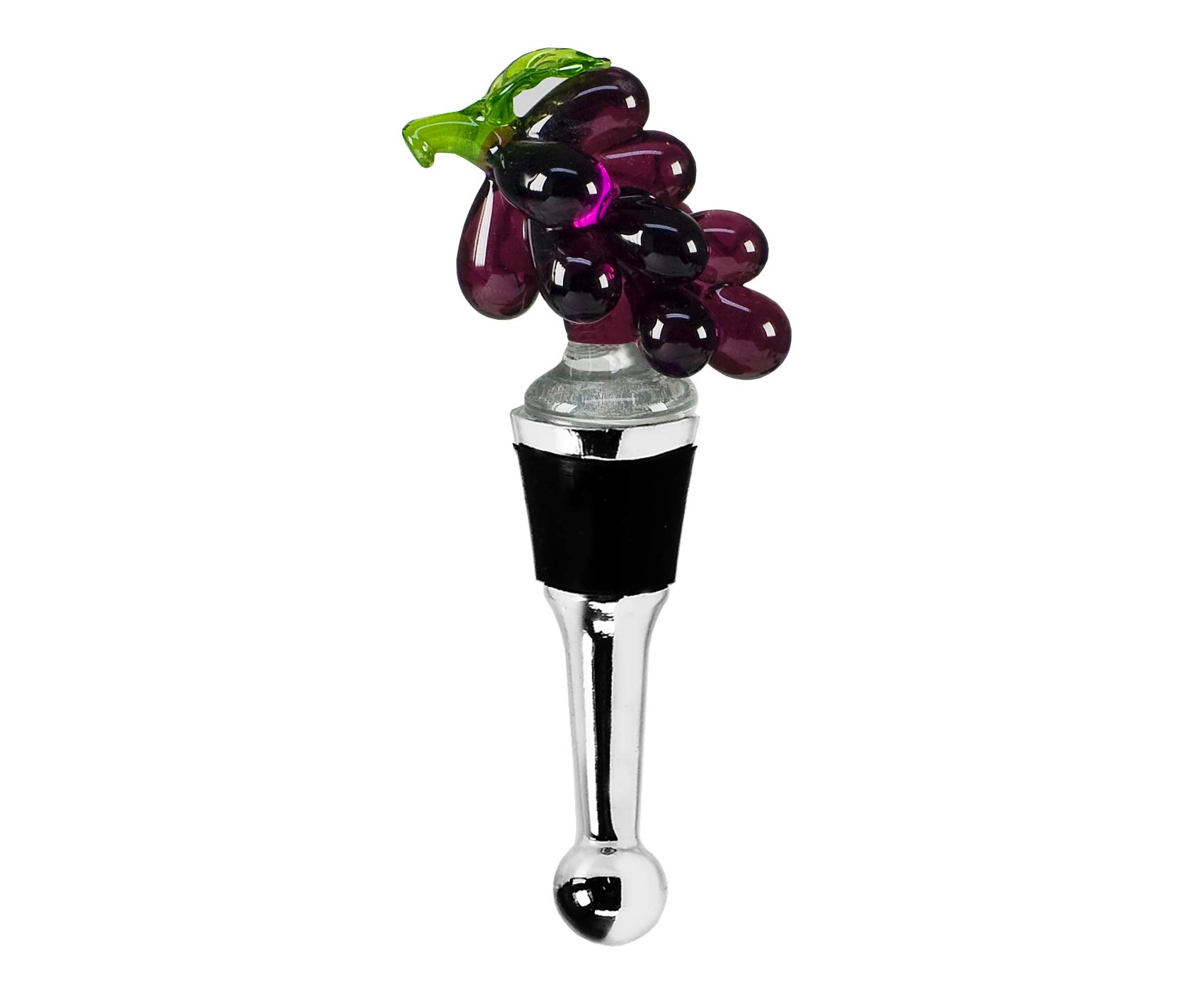 EDZARD Bottle Cap Grapes for Champagne, Wine and Sparkling Wine, Murano Glass Technique, 4,3 in high, Handmade