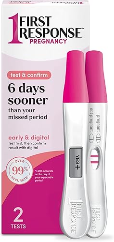 First Response Prueba y confirma la prueba de embarazo, unisex para adultos, 1 prueba de línea y 1 paquete de prueba digital