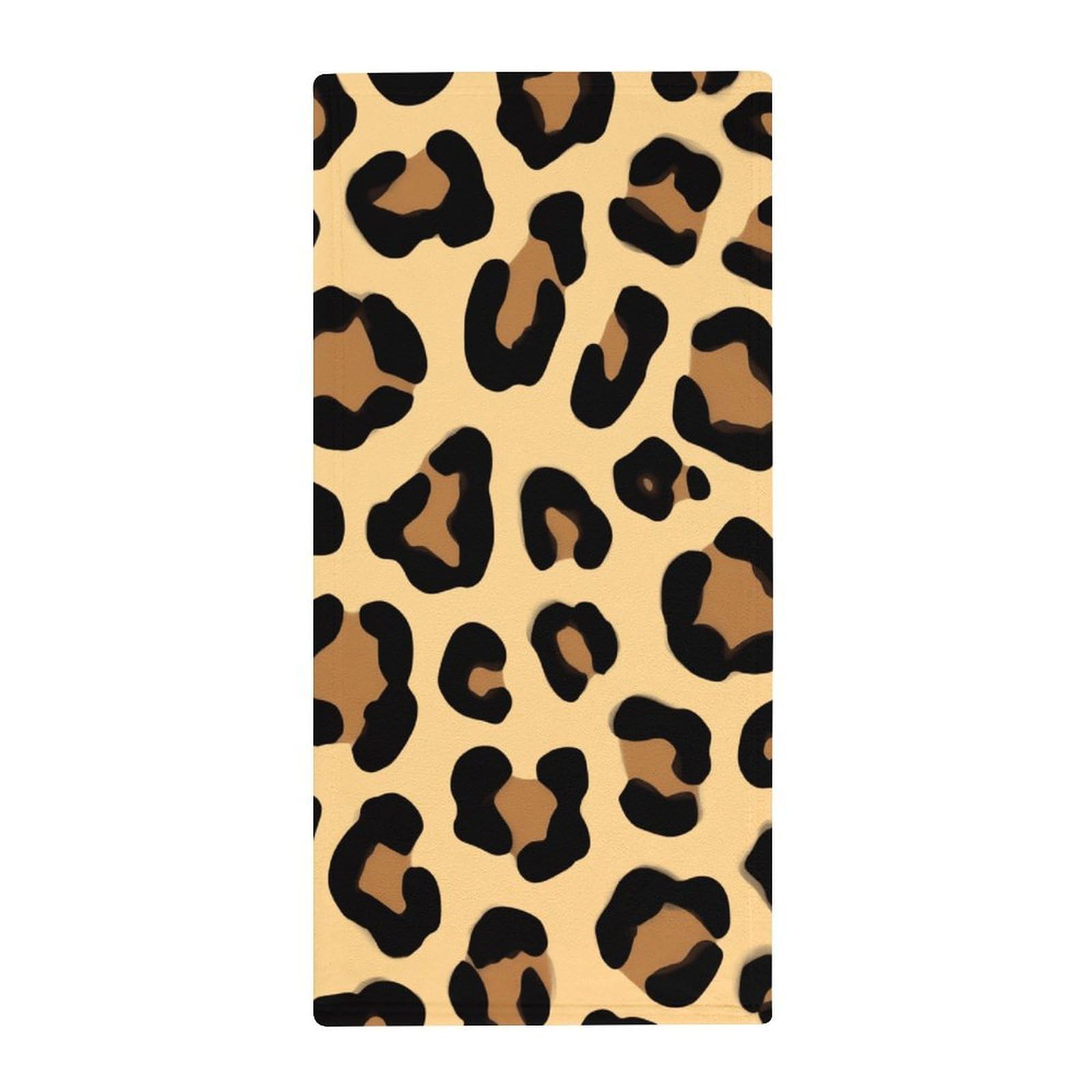 Anceky Compact Travel Bath Towels, Cool Cheetah Leopard Quick-Dry Absorbent Towels for Gym, Camp & Fitness Enthusiasts