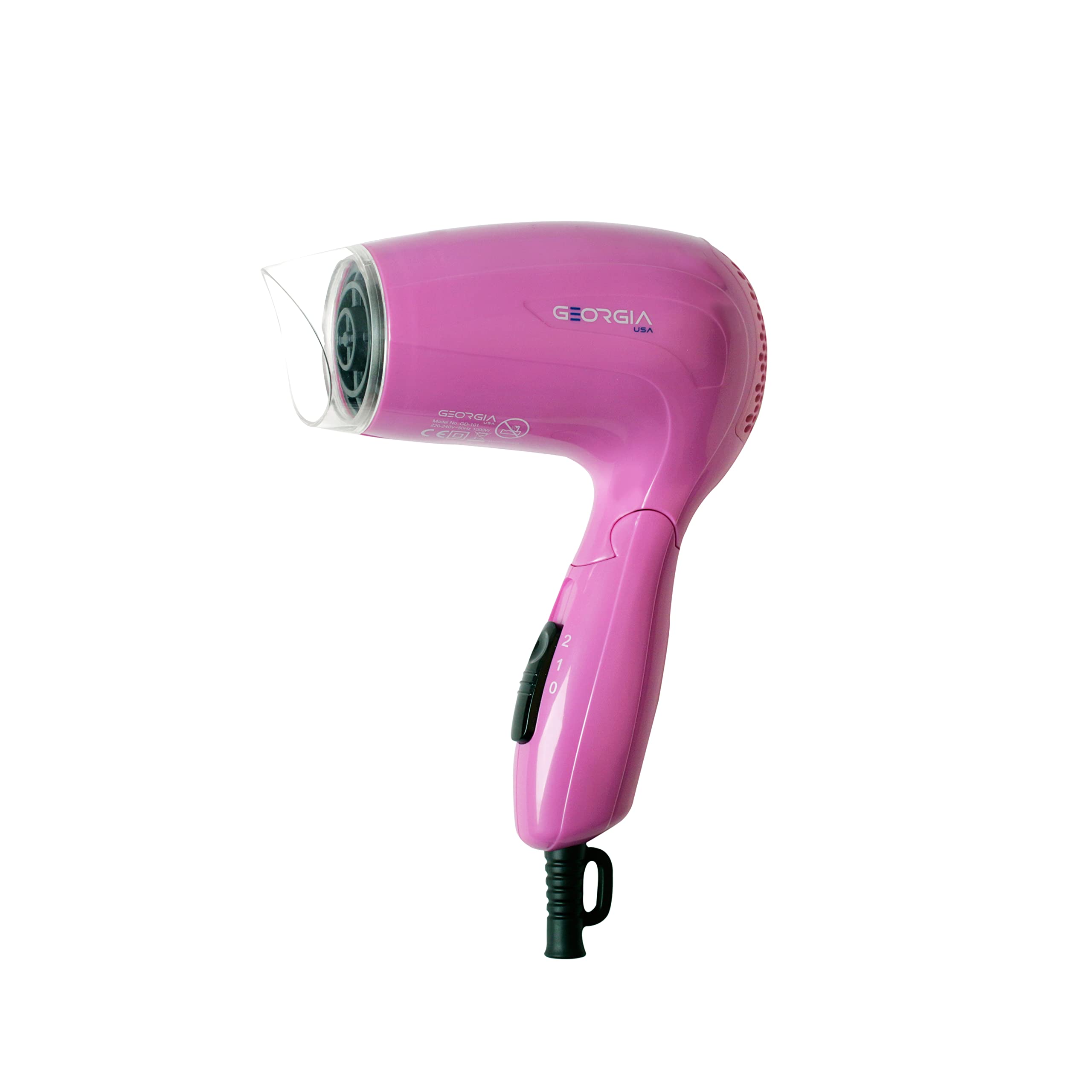 GeorgiaUSAGD-101-PK Professional Hair Dryer for Shinier, Healthier Moisture-rich hair (Pink)