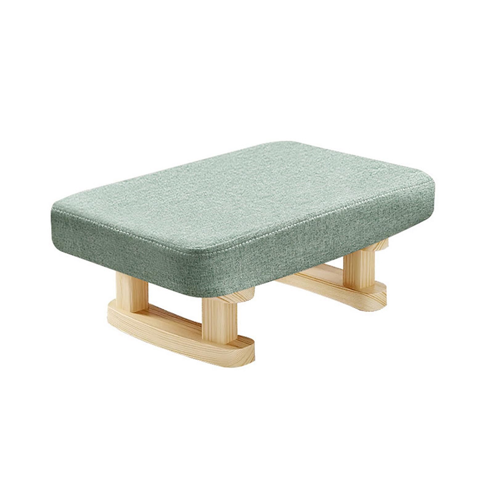 CHZIMADE Foot Stool Ottoman Footstool Pouffe Stool Low Stool Change Shoe Footrest Wooden Legs with Removable Padded Seat