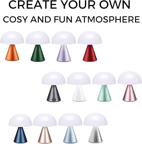 Miniatura 6 de Lexon Mina M - Lámpara de noche LED, inalámbrica y recargable, aluminio pulido, mediano, color rojo oscuro