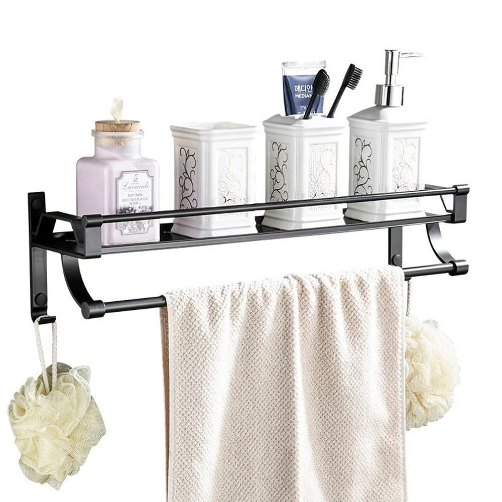 Estante de baño Estante de almacenamiento montado en la pared del baño con Barra Almacenamiento de ducha Estante de almacenamiento de cocina Hardware de baño Estantes de baño colgantes Esta