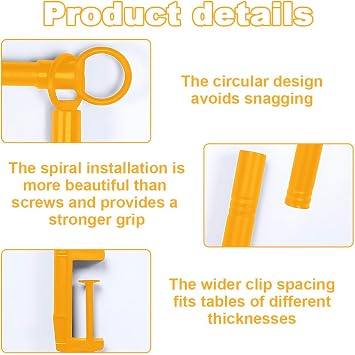 Over The Table Rod Stand with Clamps, Table Balloon Arch Kit, Yellow