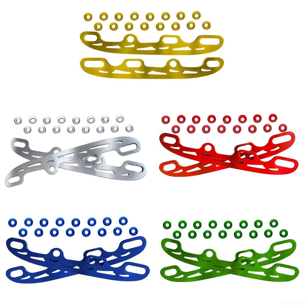 Zoegneer 2 lame per pattinaggio su ghiaccio, pattini da ghiaccio, in acciaio, accessori per pattini da ghiaccio (grande argento)