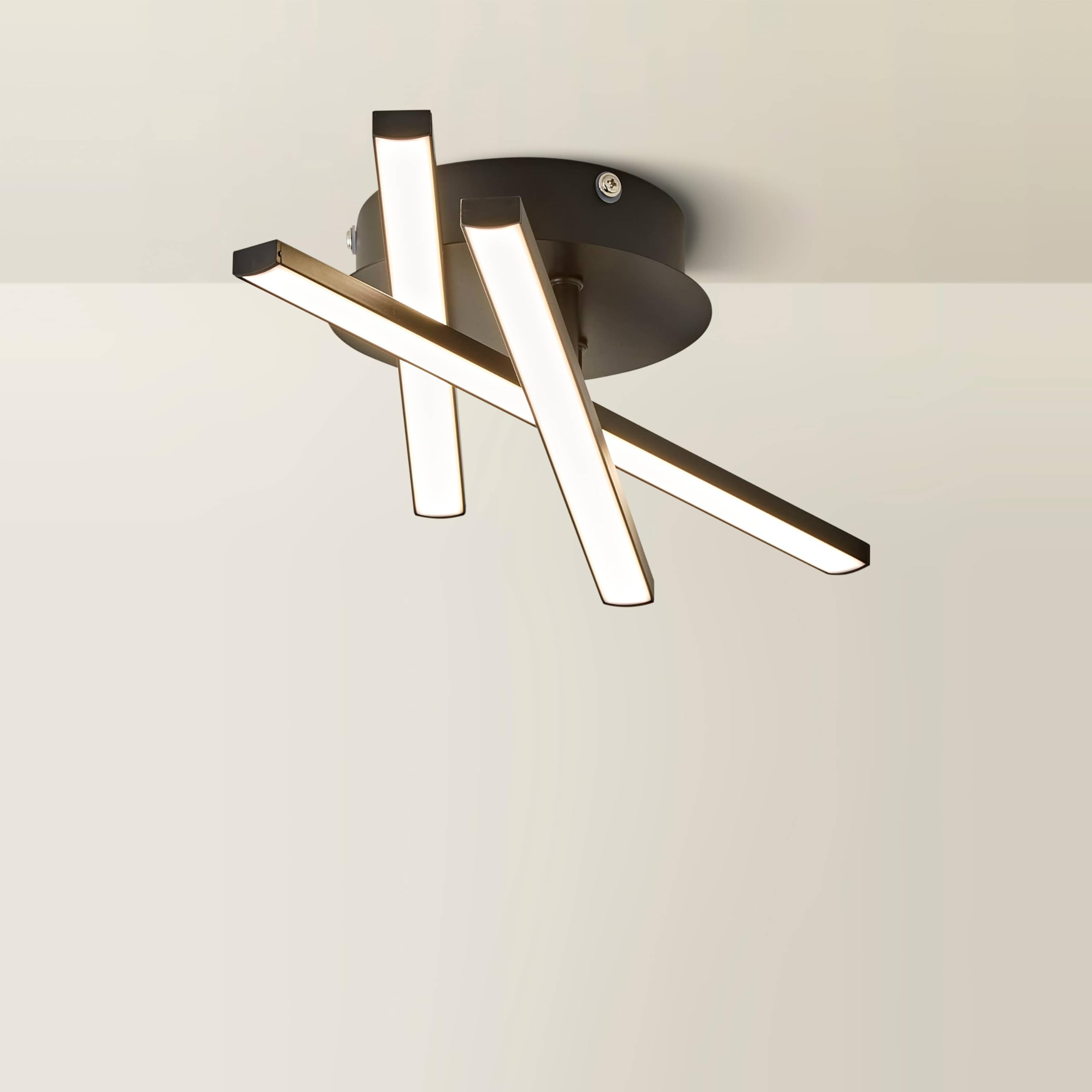 ValueLights | Matt Black Adjustable Arm Crossover Wall/Ceiling Light Integrated LED | Outdoor Wall Lights, Home Décor & Improvement Essential | IP44 Rated | Mains Wired
