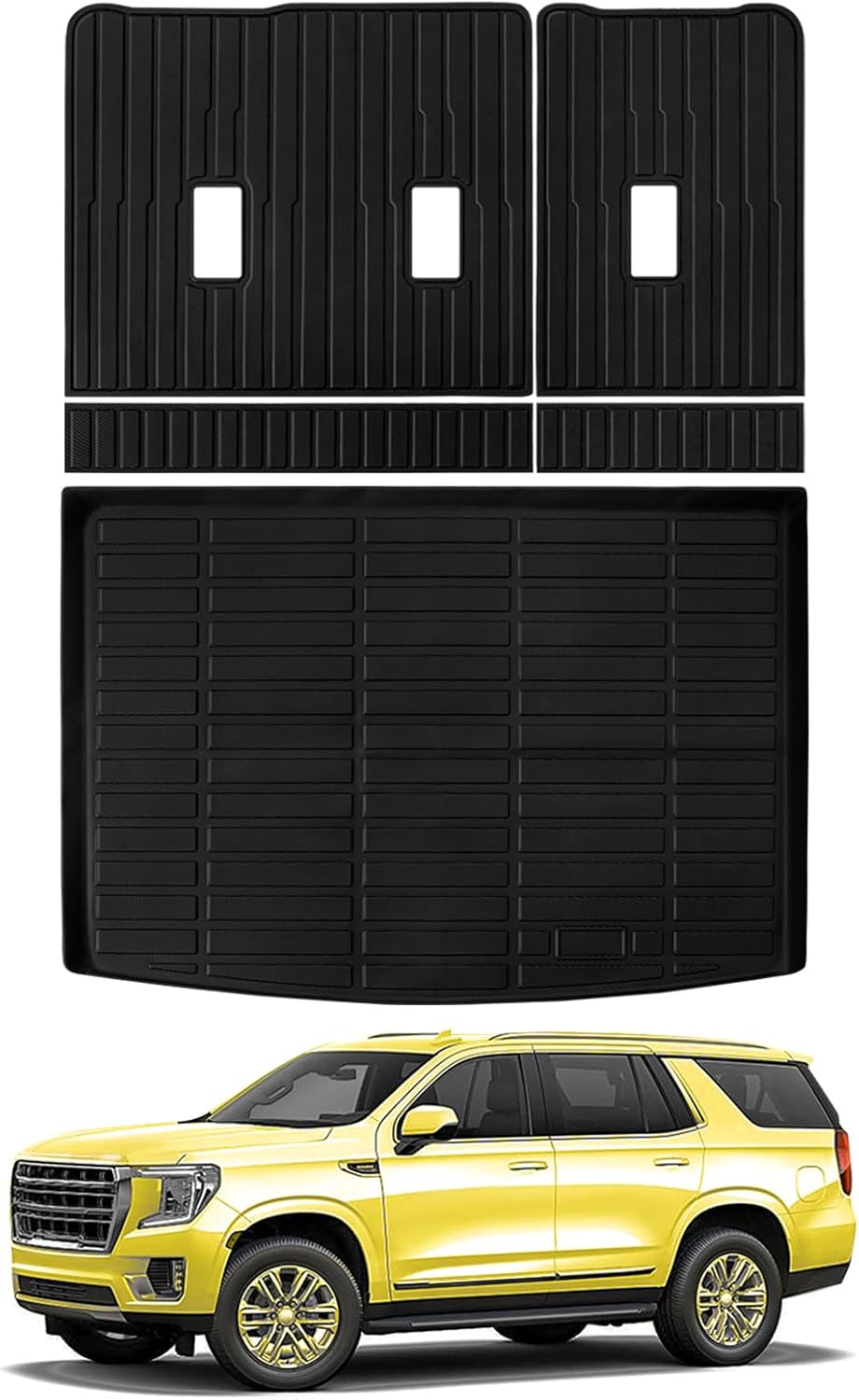 Cargo Mat with Backrest Mat for Chevrolet/Chevy Suburban/GMC Yukon XL 2021-2025 All Weather Suburban/Yukon XL Trunk Mat Cargo Liner for Chevy Suburban/GMC Yukon XL Accessories 2025-2021