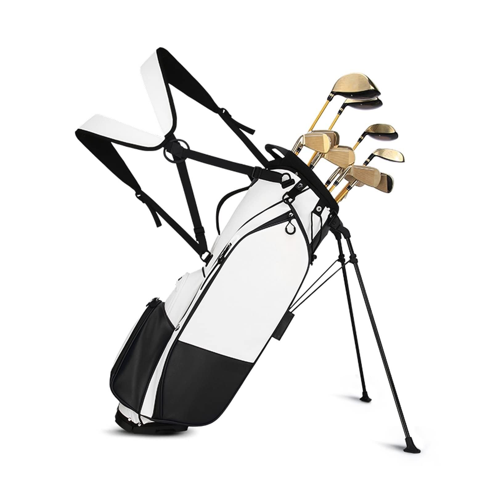Tragbare Golf-Standtasche for den Außenbereich, wasserdichte Golftasche aus Leder, Basis mit hoher Härte, Leichter Golfschläger-Organizer for Golfplätze und Reisen